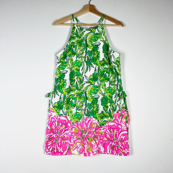 NEW Lilly Pulitzer Pearl Romper Mini Dress Resort White Flamingle Engineered 8 - Picture 1 of 4